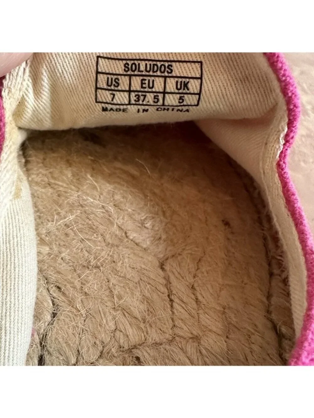 Soludos Pink Embroidered Elephant Canvas Espadrille Flats Women's Size 7